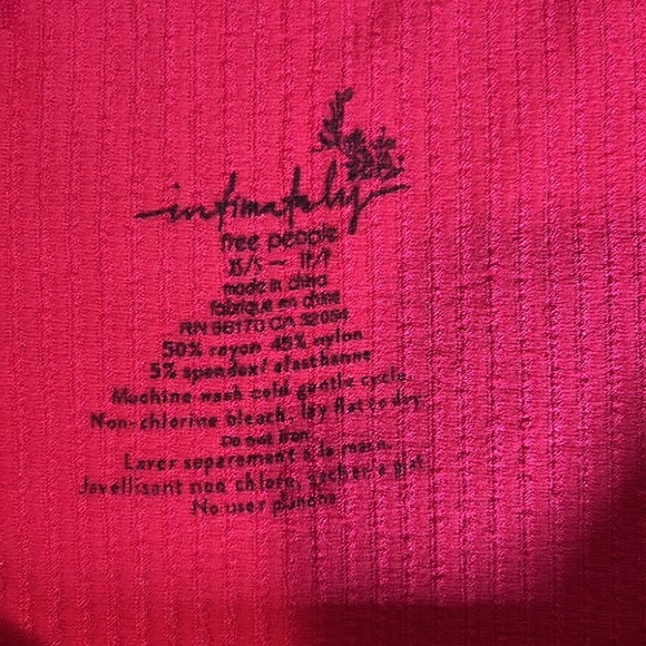 ✨Free People✨ NWT FP Intimately Solid Rib Brami “Cherry” Red Size XS-Small Cami - Picture 6 of 6